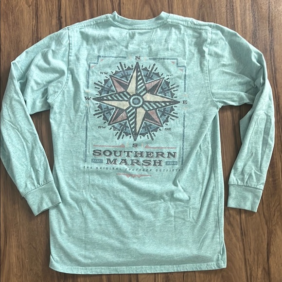 Southern Marsh Men's Light Green Long Sleeve Shirt - Picture 2 of 2